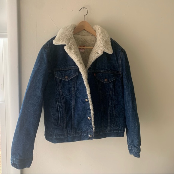 70’s Levi’s Denim Sherpa Jacket VINTAGE - Picture 9 of 9
